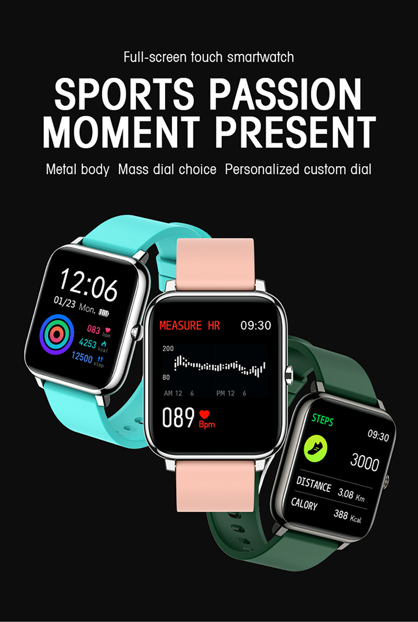 Reloj inteligente para mujer IP67 Relojes deportivos a prueba de agua P22 Rastreador de frecuencia cardíaca Recordatorio de llamada / mensaje Reloj Horas Reloj inteligente Bluetooth para Android iOS