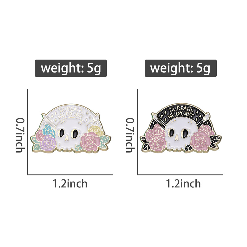 Brooches Pins for Women Vintage Skull Letter Flower Fashion Funny Badge for Dress Cloths Bags Decor Cute Enamel Metal Jewelry Wholesale