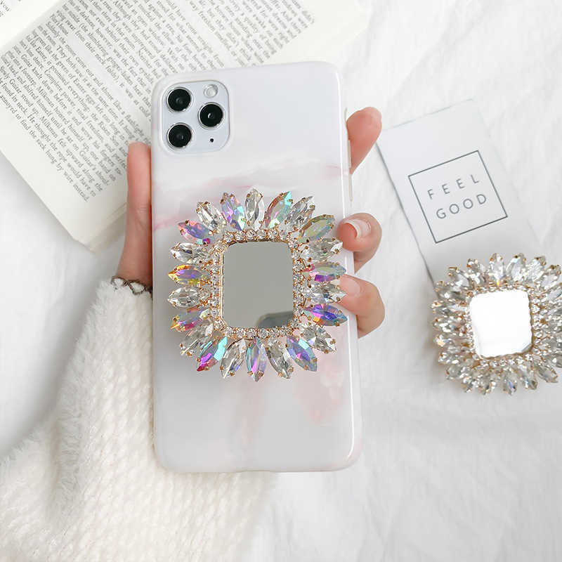 Роскошное блестящее квадратное зеркало держатель мобильного телефона аксессуары для мобильного телефона