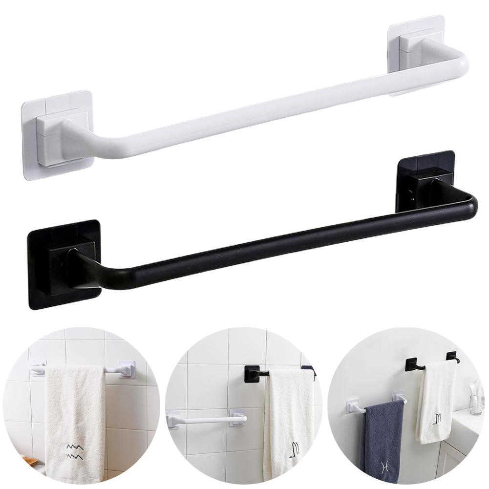 S/L Self Adhesive Towel Rod Wall Mounted Bathroom Towel Bar Shelf Rack Toilet Roll Paper Hanging Hanger Bathroom Kitchen Supply L230704