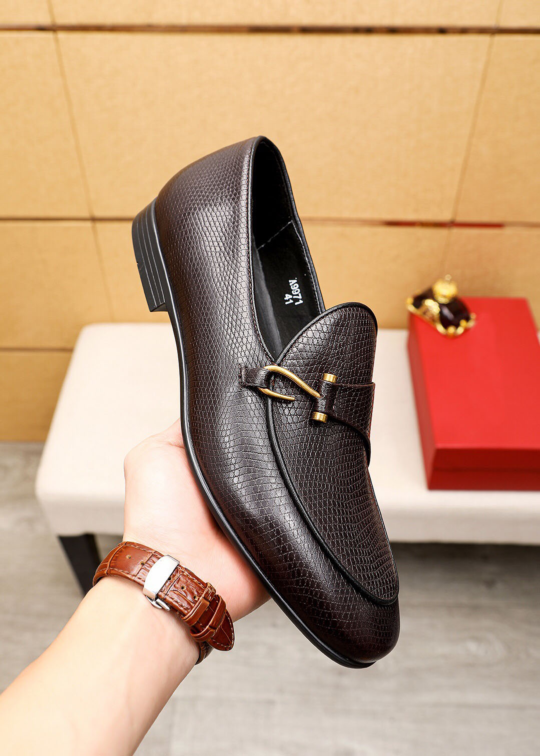 2023 Men Party Wedding Couro Genuíno Sapatos Festivos Moda Formal Terno Business Office Brand Driving Flats Tamanho 38-45