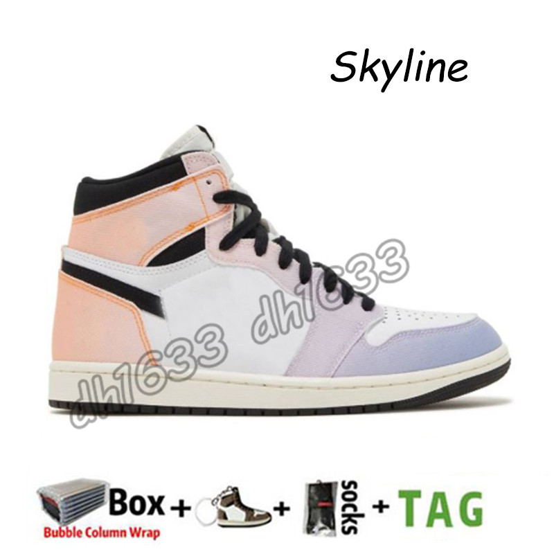 2023 med Box Jumpman 1 Herr Basketballskor Hög OG 1S Spider-Verse Washed Pink True Blue Starfish Bred Patent University Blue Men Women Sneakers Trainers Storlek 36-46