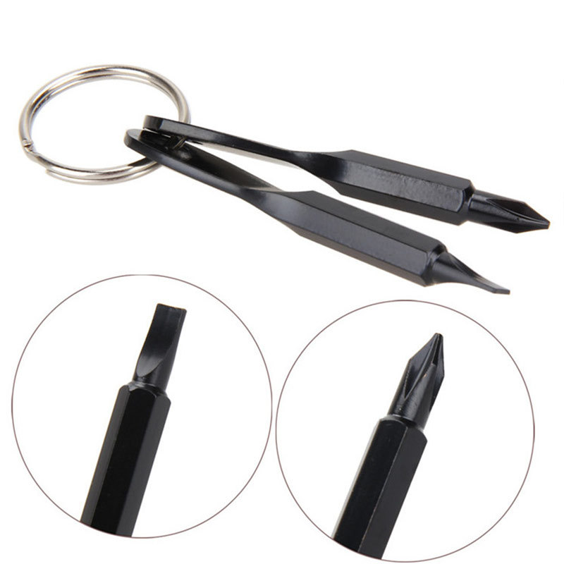 Multifunctional Pocket Tool Keychain Outdoor EDC Gear Keychains With Slotted & Phillips Head Mini Screwdriver Set Key Rings Mini tools