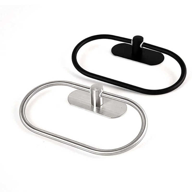 Hot Sale Oval Towel Ring Stainless Steel Hanger Towel Rail for Bathroom Kitchen Accessorie Wall Mounted Hand Towel Rack Bathroom L230704