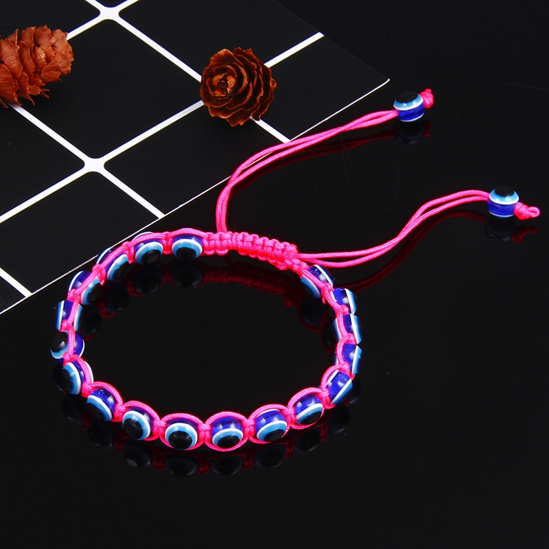 Bracelet perlé bleu mauvais œil Bracelets de corde réglables Kabbale Protection amitié tissé à la main turc chanceux pour hommes femmes