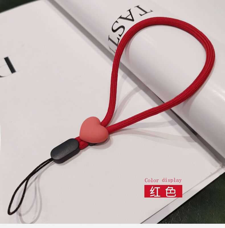 Mode mobiltelefon kort handled band persika hjärtharts tillbehör lanyard för nycklar telefon rem elastisk mobiltelefon lanyard l230619