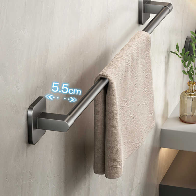 Porta di asciugamano autoadesiva senza perforazione in alluminio Accessori abbigliamento da bagno Accessori il bagno L230704
