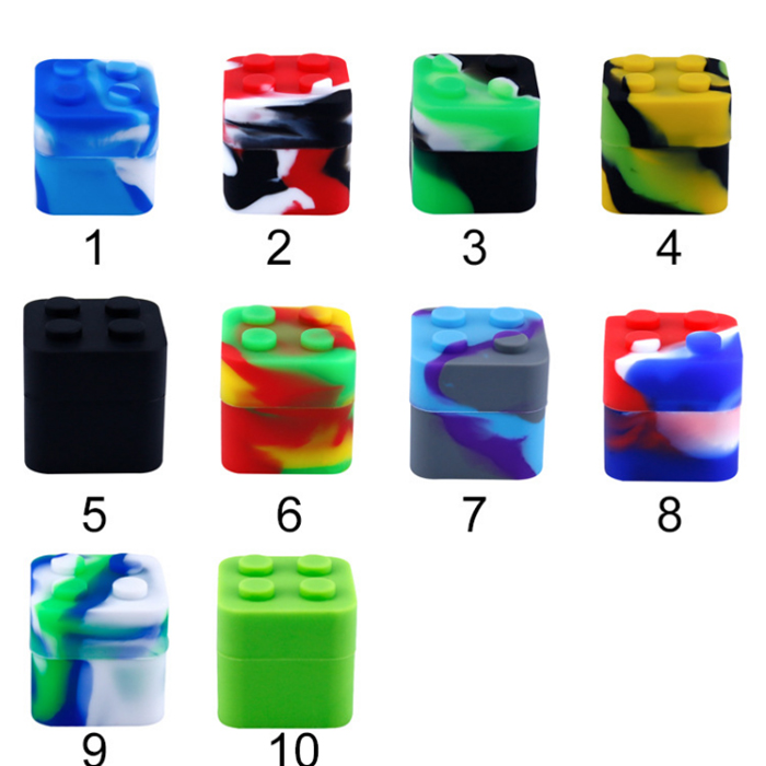 Nouveau 9 ml Silicone Dab Jar Conteneur Empilable Antiadhésif Cube Conteneur Dab Cire Huile BHO Conteneur pour Cire