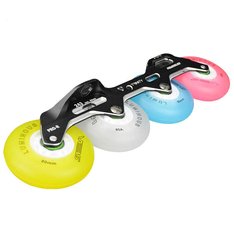 HKD230720 Patins à roulettes en ligne 4 pièces Original Seba Luminous LED Skate Wheels 85A Roue de patinage en ligne 62mm 64mm 68mm 70mm 72mm 76mm 80mm Shine Roller Wheel