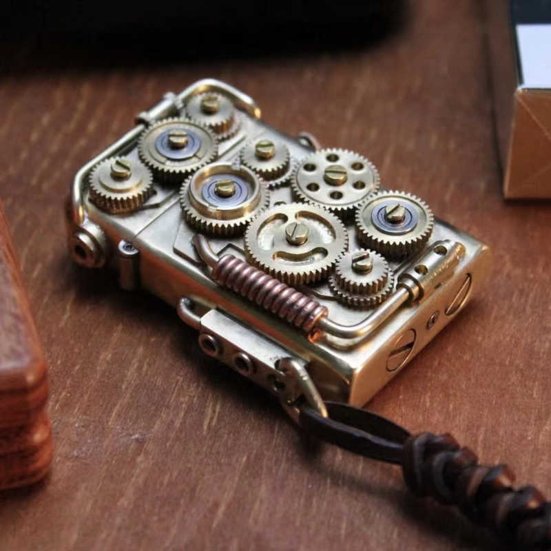 Handgemaakte Raw Copper Automatic Catapult Kerosine Lighter Torrance Steam No. 2 Punk Puur Koperen Nostalgische Serie IJBJ