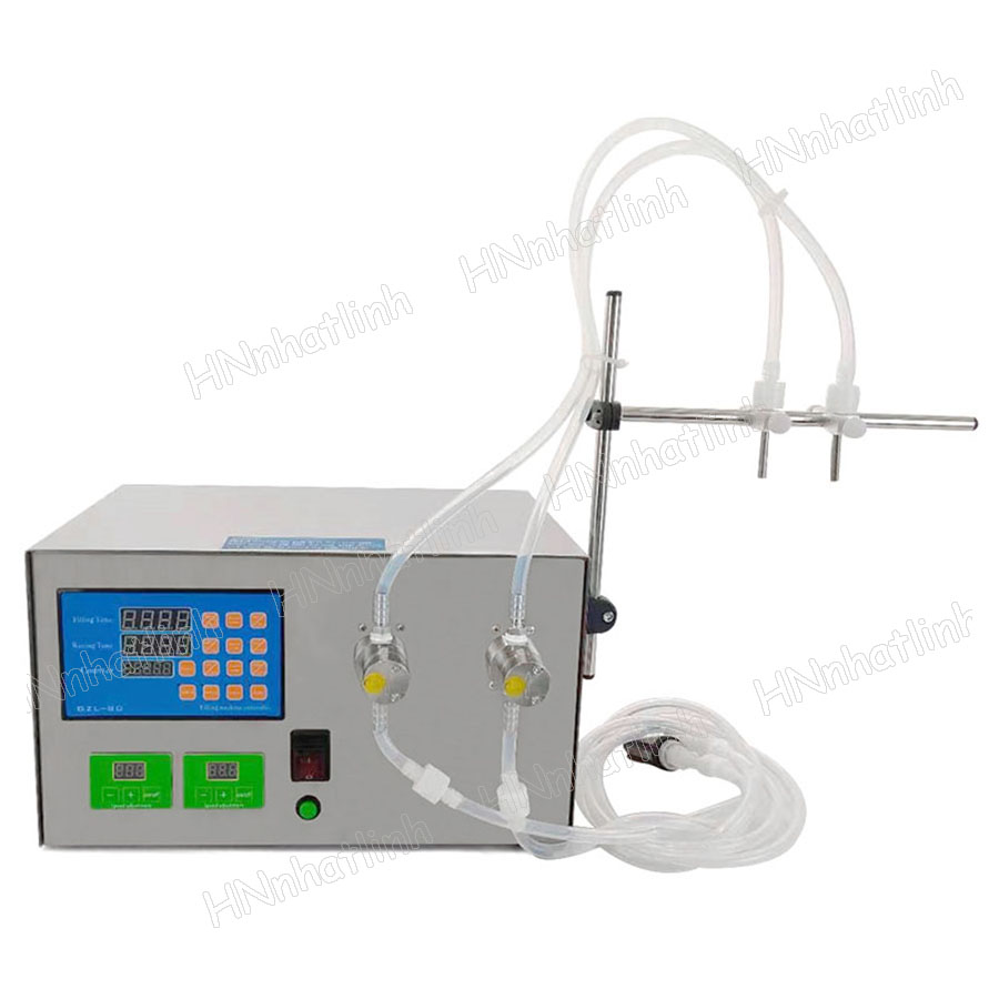 Envasadora de Garrafas Semiautomática Bomba Magnética Água Mineral Óleo Essencial Suco Leite de Soja Perfume Fluido Enchimento Quantitativo Embalagem Produção 2 Bicos