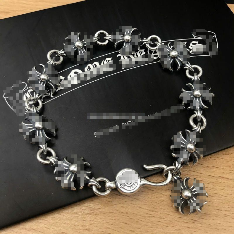 Classique pour hommes et femmes rétro Thai Sier croix dés Bracelet Punk