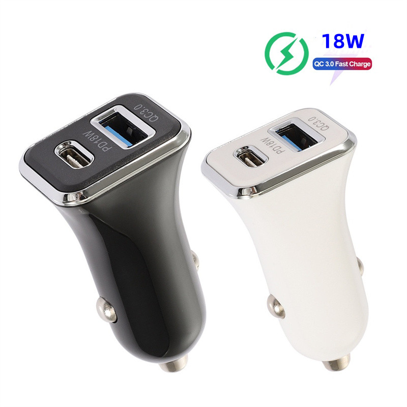 18W 2.4A PD USB Dual Ports Car Charger Auto Power Adapters For Ipad Iphone 12 13 14 Pro Max Huawei Xiaomi Android phone With Retail Box