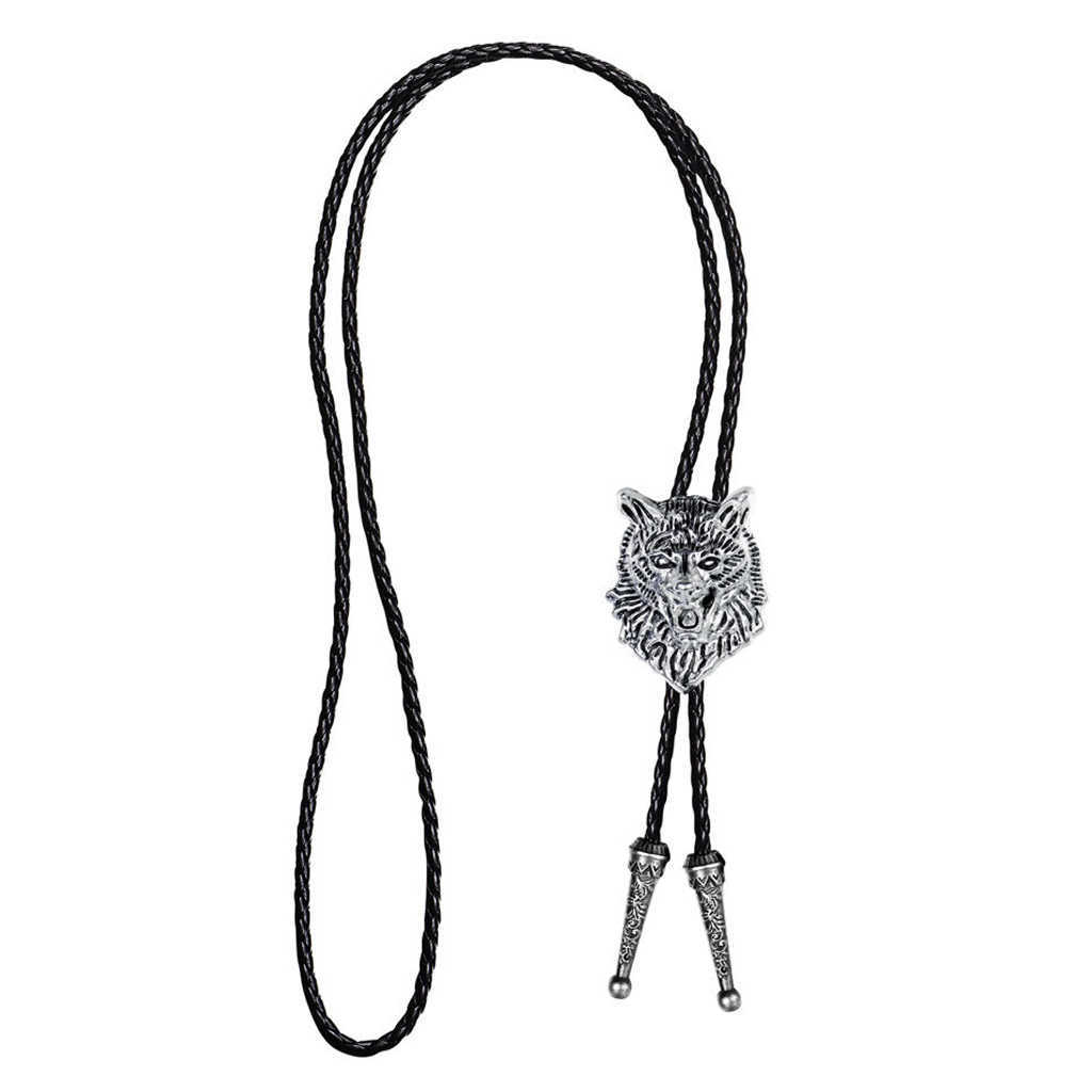 Bolo Tie Sies New Style Wolf Head Bolo Tie Collar Rope Hanging Fashion Men's And Women's Clothing Pendant Bolo Tie Accessories HKD230719