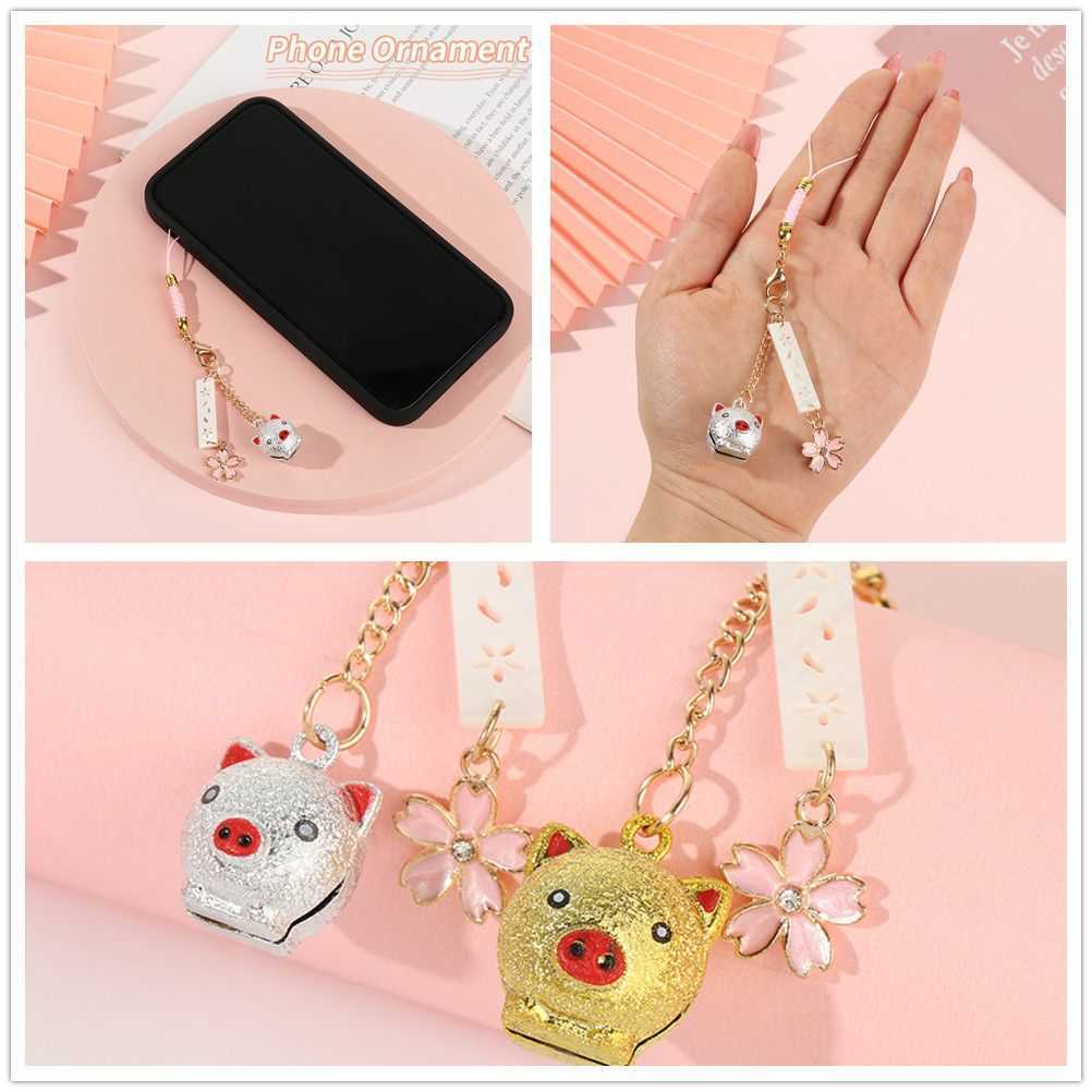 Haute Qualité Charme Chat Cloche Fortune Téléphone Accessoire Téléphone Ornement Sac Pendentif Lapin Couple Cadeau Mobile Téléphone Sangles L230619