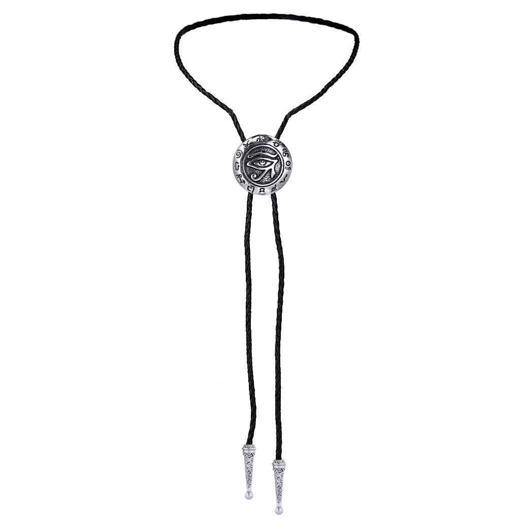 Bolo يربط عتيق الأزياء عين Horus Bolo Tie Men and Women's Leather Rope Necklace HKD230719