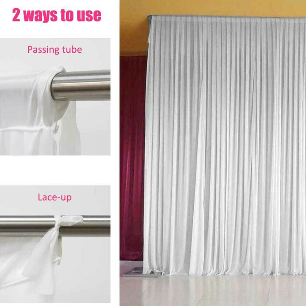 White Silk Material Background Curtain Party Baby Shower Wedding Birthday Photography Background Hanging Curtain 2 X2m/3x3m