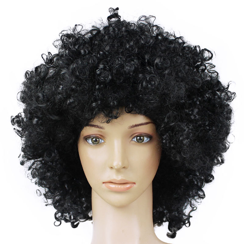 Hot Cheerleading cheer wig high quality 120g Halloween disco curly Rainbow Afro wigs Clown Child Adult Costume Football Fan Wig Hair for Fun 