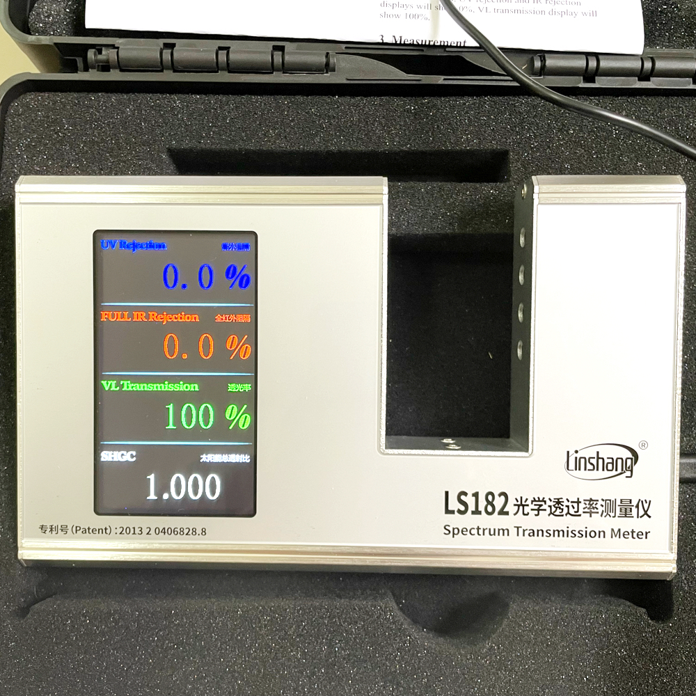 Medidor de transmissão de filme solar LS182 Medindo UV IR Valor de rejeição Espectro de luz visível Valor de transmissão Testador de matiz de janela de filme Medidor de energia de janela SHGC