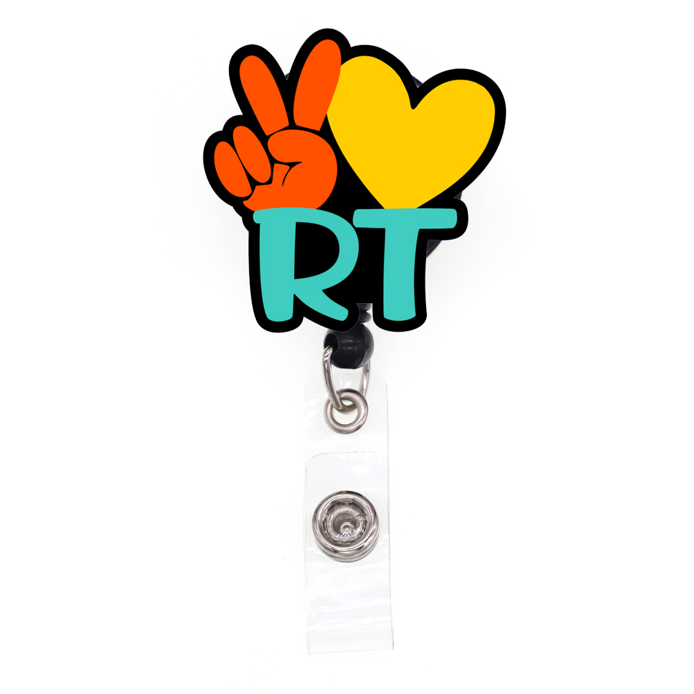 /ロットファッションキーリングPeace Love CNA/RN/RT/LPNバッジリールプラスチックアクリル格納式バッジホルダーナースドクターアクセサリー用ワニクリップ付き