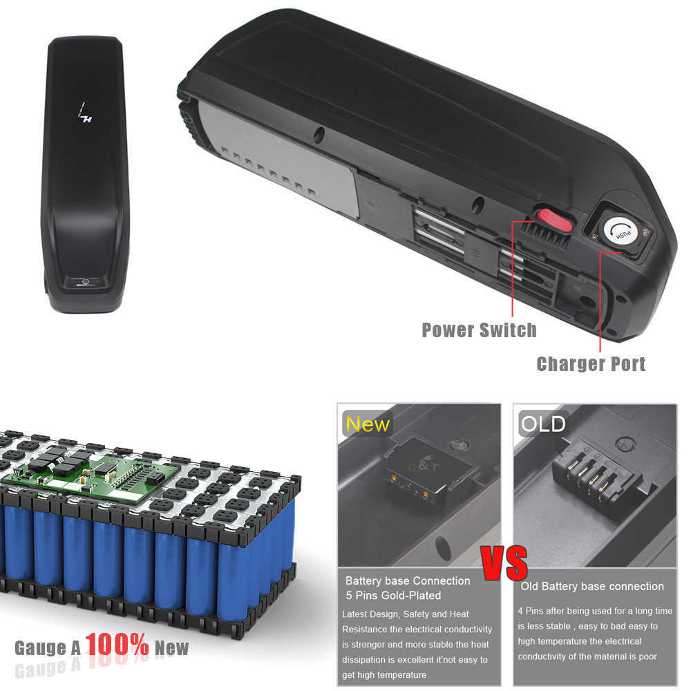 Batterie de boîtier Hailong 36V 14AH 17AH avec 500W 800W 1000W BMS sans taxe EU USA