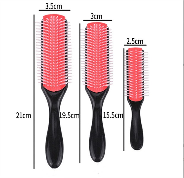 Hair Brushes Hair Brushes Brush 9-Rows Detangling Denman Der Hairbrush Scalp Masr Straight Curly Wet Styling Comb JL1654