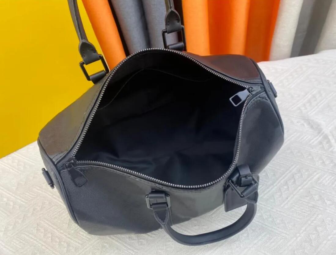 10A Borse da viaggio Keepall 35cm di alta qualità originali Mono Shadow Borsa unisex in vera pelle borsa piccola borsa da viaggio Borse la spesa le vacanze del fine settimana Fiore nero