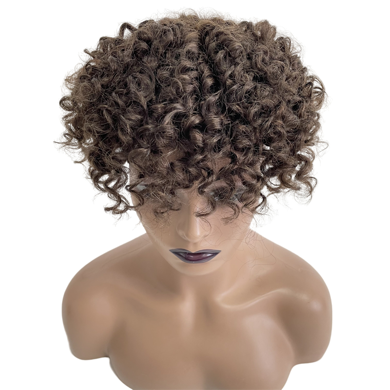 6 polegadas de substituição de cabelo humano virgem da Malásia 8x10 peruca cor marrom 4 # Bouncy Curl Center Renda unidade Austrália para homens