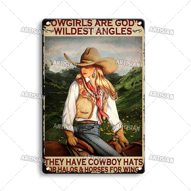 Ride Horse Metal Poster Cowboy Cowgirl Tin Plate Horse Racing Decorative Sign Wall Decor Garage Bar Pub Club Hotel Cafe Home Room Stable Personlig dekoration W01