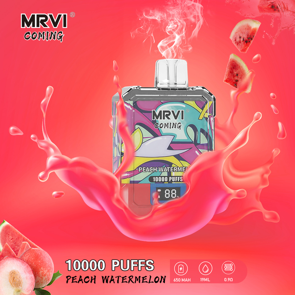Otantik MRVI geliyor 10000 puflar kristal çubuk tek kullanımlık vape elektronik sigara LED dijital ekranlı hava akışı ayarlanabilir örgü bobin puf 10k kalem