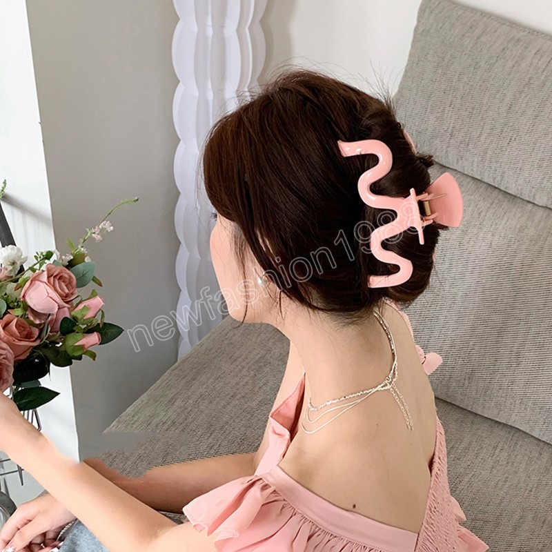 Koreaanse Vrouw Extra Grote Gelei Kleur Ontwerp Haar Klauw Golf Haarspeldjes Meisje Mode Haar Clips Hoofddeksels Haaraccessoires