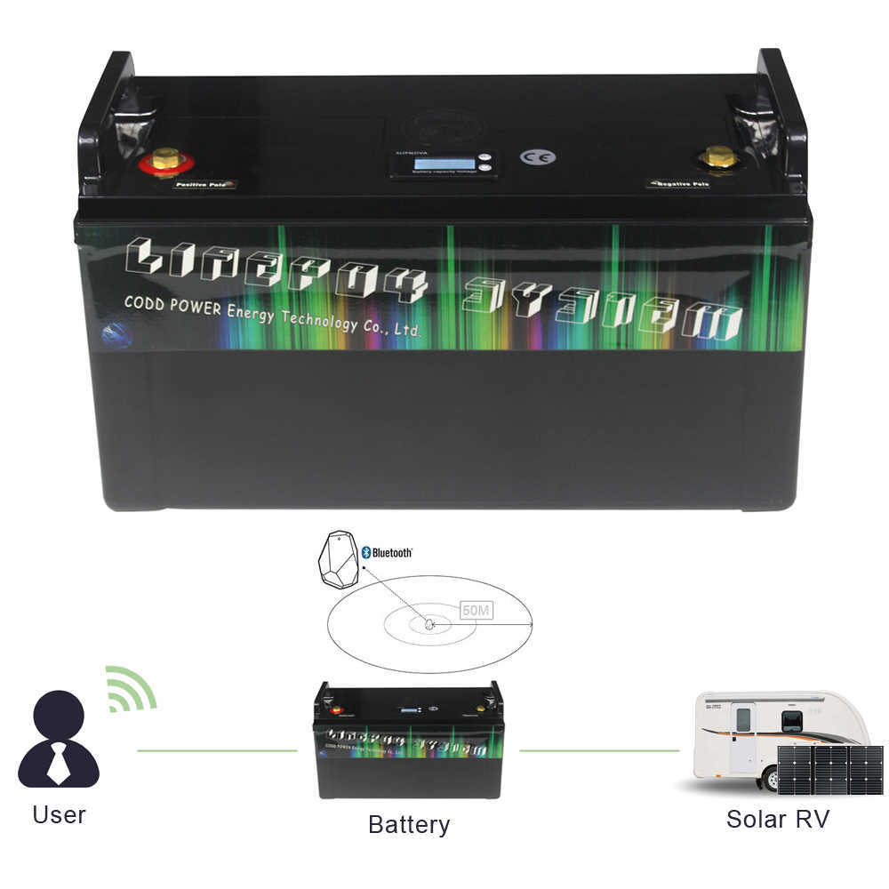 36V 100AH Lithium ion Batterie RV stockage d'énergie solaire chariot élévateur bateau IP68 Batterie Étanche