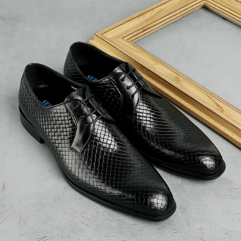 Luxe italien hommes Oxfords chaussures habillées en cuir véritable marque à la main 2023 nouveau noir élégant mariage décontracté Social chaussures homme