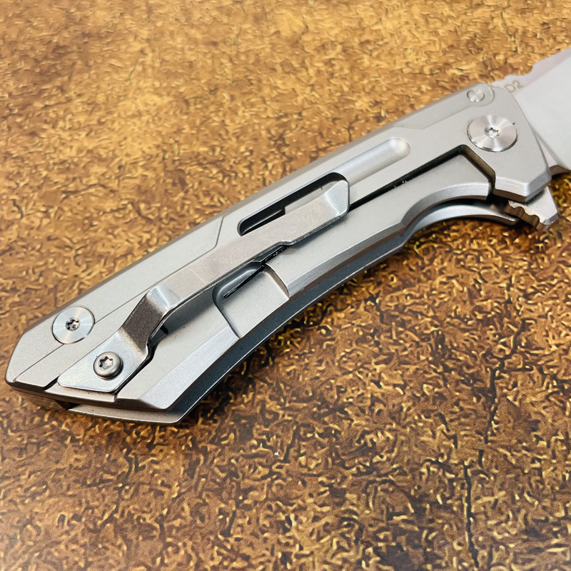 Продвижение R1691 Flipper складное нож D2 Satin Tanto Blade Cnc Hearnably Steel Hande Harding Bark Partle Board Outdoor Edc Pocket