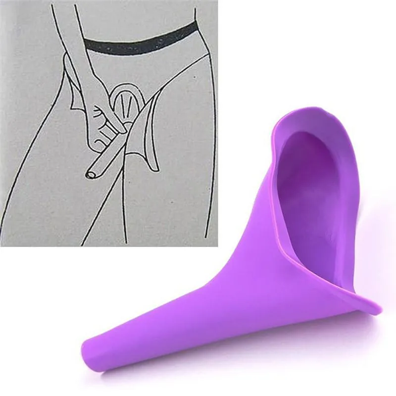 Mictório Feminino Novo Design Ao Ar Livre Viagens Acampamento Dispositivo de Urina de Silicone Macio Stand Up Pee Urinal Feminino Dispositivo de Toalete