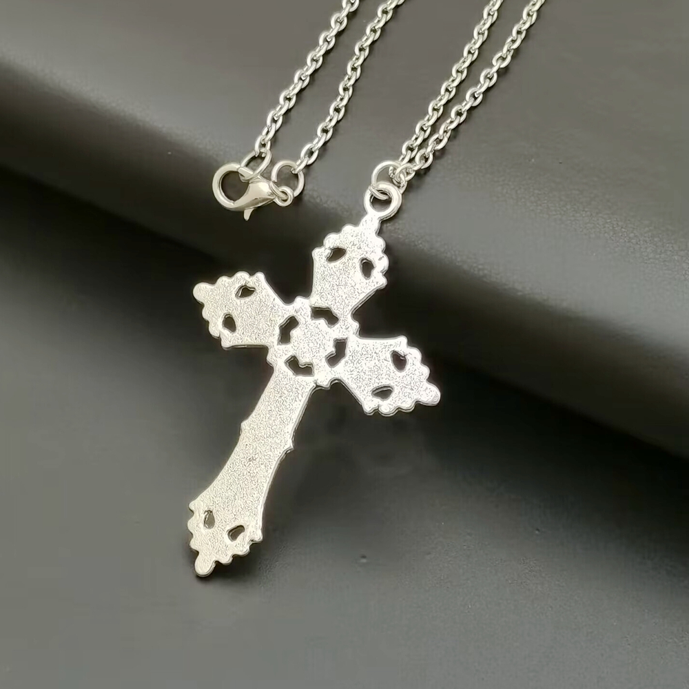 Gothic Cross Ketting Voor Mannen Vrouwen Halloween Kerst Nieuwjaar Goth Sieraden Gift T-02