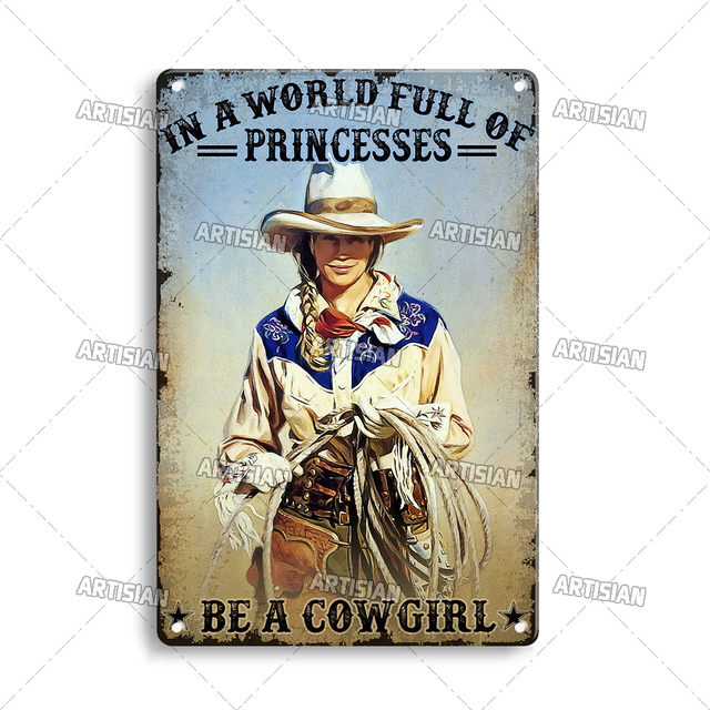 Ride Horse Metal Poster Cowboy Cowgirl Tin Plate Horse Racing Decorative Sign Wall Decor Garage Bar Pub Club Hotel Cafe Home Room Stable Personlig dekoration W01