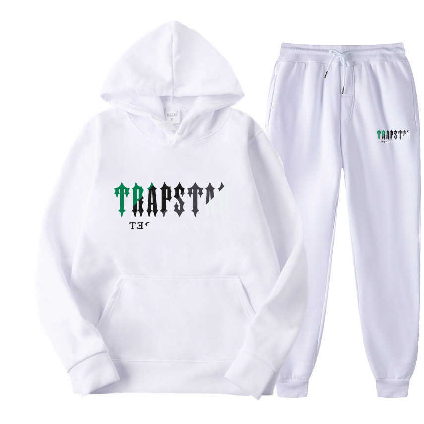 8W6J Män och kvinnliga tröjor Trapstar European American Fashion varumärke och och hoodie set Plush tröja Casual Sports Two Piece Couple