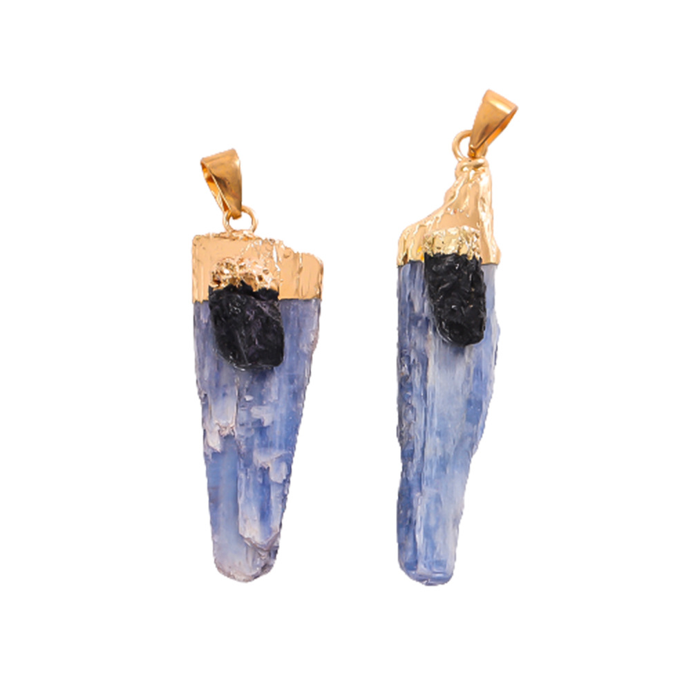 Натуральный сырой струйный камень вставка Blue Druzy Quartz Подвеска Crystal Pillar Charms for Sengle Servings Dewelry