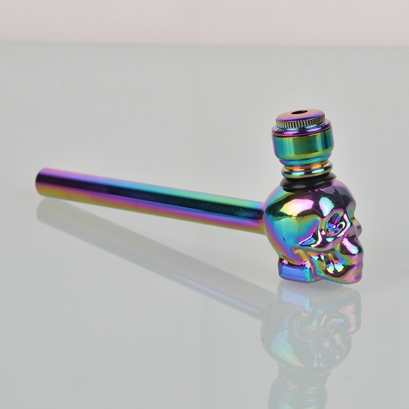 Latest Colorful More Style Pyrex Thick Glass Pipes Portable Removable Dry Herb Tobacco Spoon Metal Filter Screen Bowl Smoking Bong Holder Innovative Hand Tube