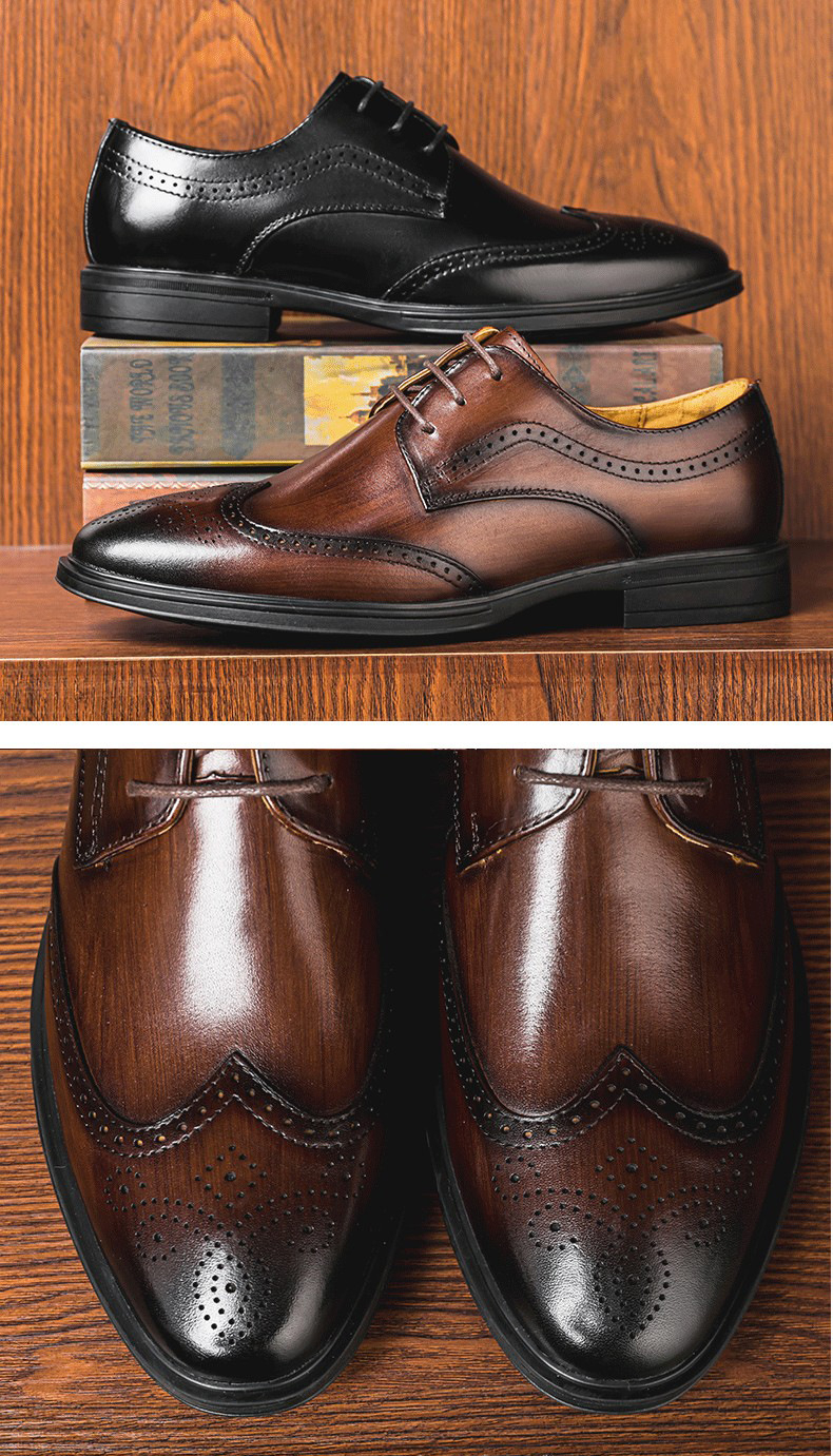 Scarpe brogue da uomo economiche Scarpe da uomo in vera pelle di lusso di qualità Comode scarpe formali marroni marroni fatte a mano uomo 2023 Nuova moda