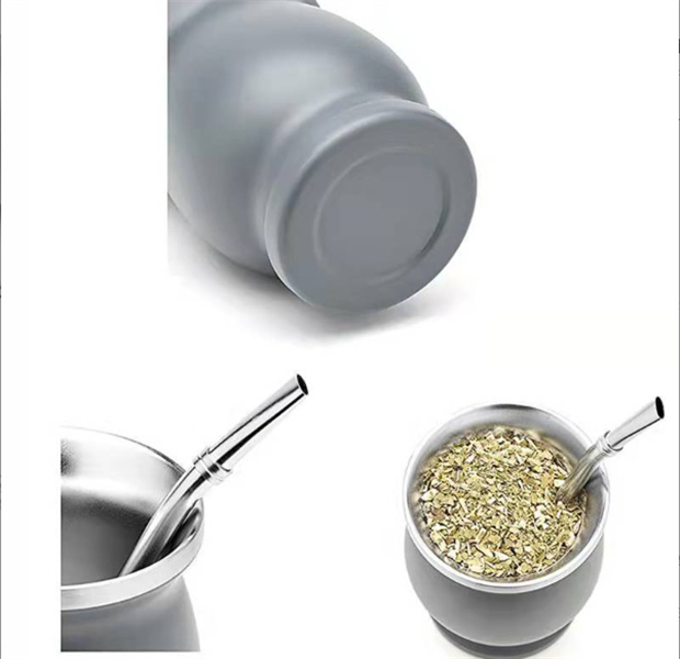 DHL 8 couleurs 8 oz tasses Yerba tasse à thé gourde avec paille naturel YerbaMate Mate brosse de nettoyage en acier inoxydable à double paroi propre JL1660