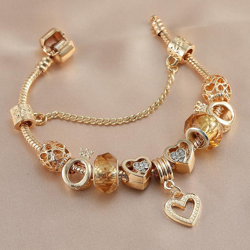 2023 Arrival Charm Pendant for New DIY Color -plated K Fashion Love European and American Ladies Exquisite Gold Bracelet