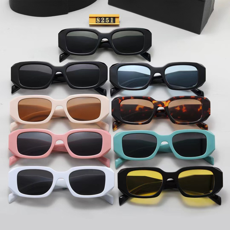 Lunettes de soleil design de luxe pour femmes hommes lunettes lunettes ombre extérieure plage lunettes de soleil homme femme 9 couleurs signature triangulaire en option avec boîte d'origine