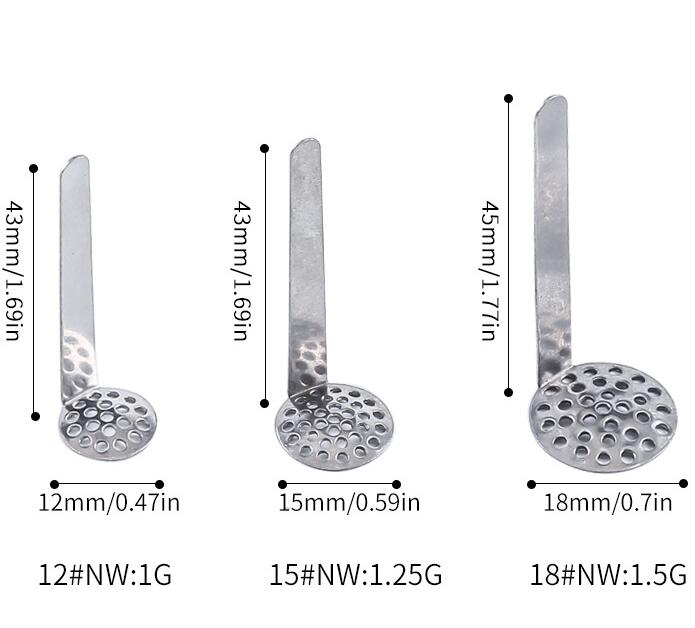 Acessórios para cachimbos de cigarro de mão para fumantes Tela de rede de filtro de malha de metal com ferramenta de alça Vários tamanhos 12 mm 15 mm 18 mm