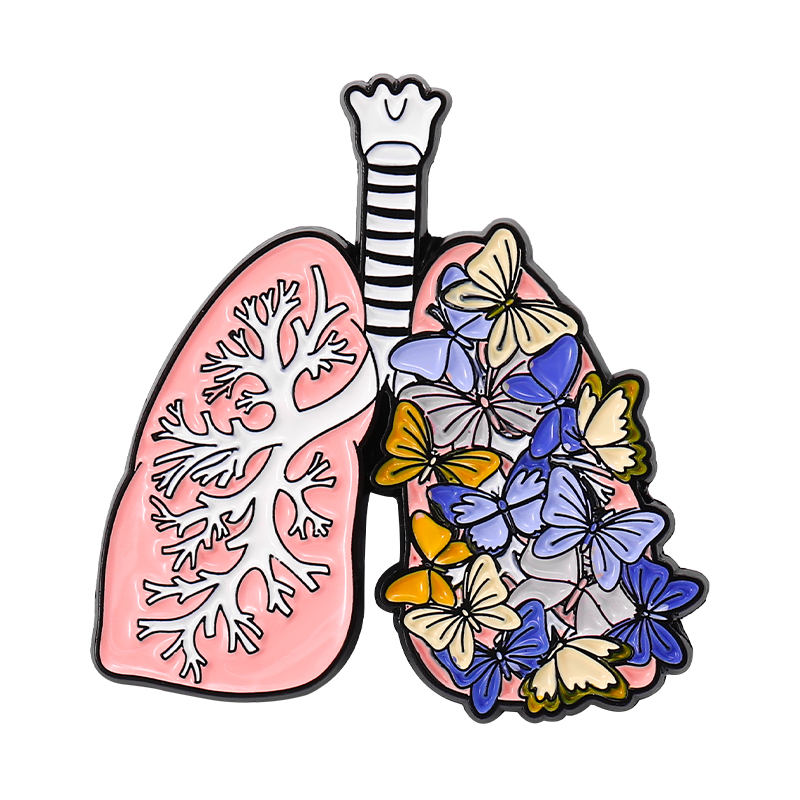 Viscera Enamel Pins Custom Heart Brain Lung Uterus Rib Cage Brooches Lapel Badges Organ Jewelry Gift for Students Friends