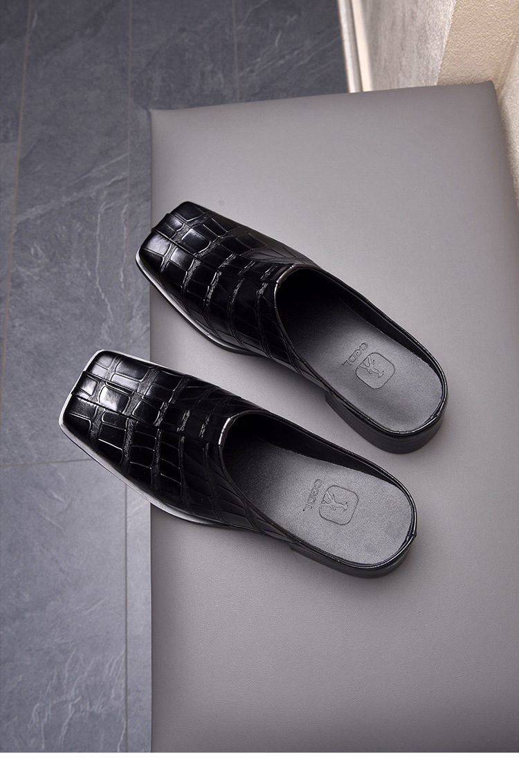 Tendance britannique hommes en cuir demi-chaussures en cuir véritable à la main concepteur mode Crocodile motif noir fête Social chaussures homme