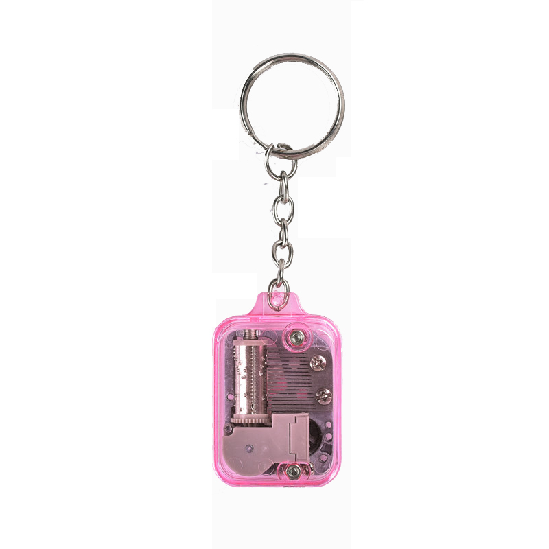 سلسلة Keychain الموسيقية مربع أكريليك يدوي العناصر الجدة كرنك مربع الموسيقى الذهبية قلعة لحن في السماء