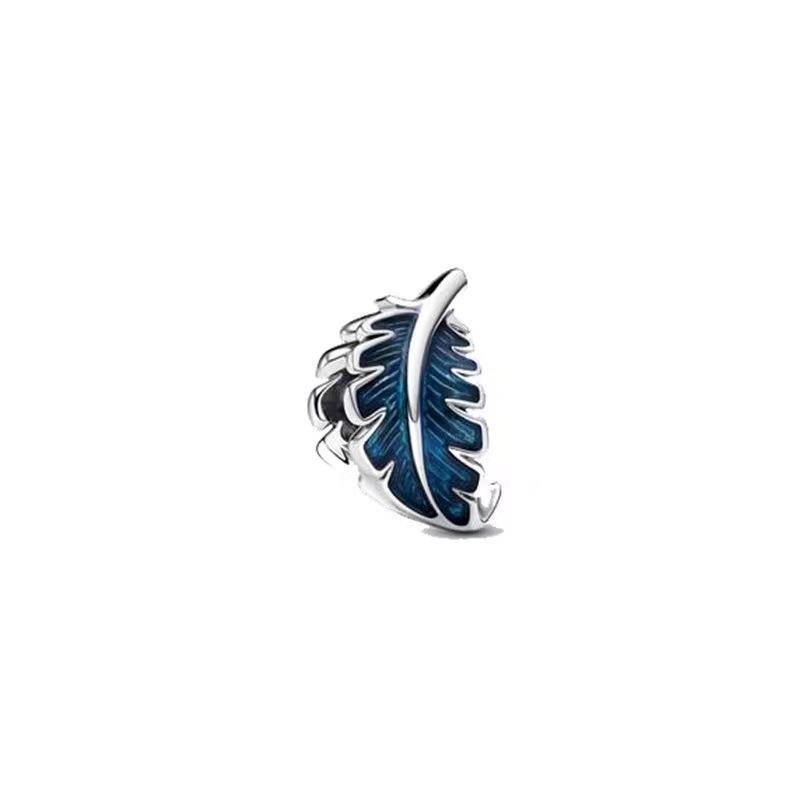 Fits Pandora Bracelets Shining Blue Swallow Spring Charms Beads Silver Charms Bead For Women Diy European Necklace Jewelry