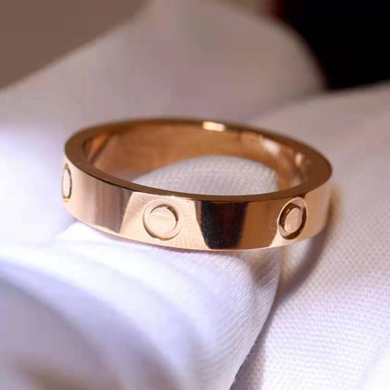 Love Rings Dames Designer Ringen voor Stel Bruiloft Sieraden Band Titanium Staal Casual Mode Straat Klassiek Goud Zilver Rose Optioneel Maat 4/5/6mm gouden ring